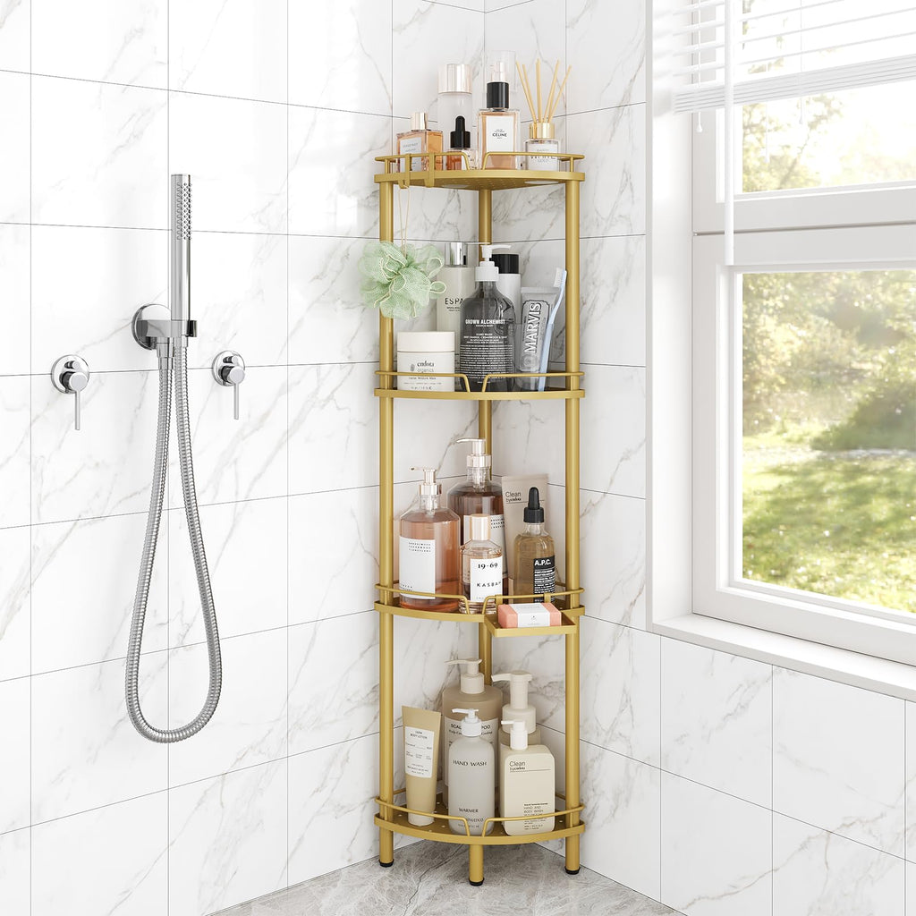 ELYKEN Corner Shower Caddy, 3 Tier Stainless Steel Shower Organizer, White