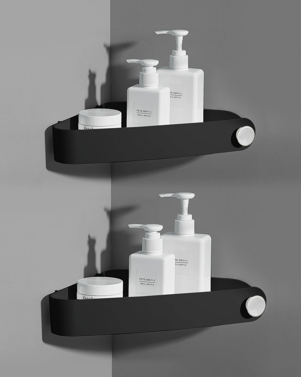 Sotfamily Plastic Shower Caddy Corner (for 90° Only), 4 Pack, Black