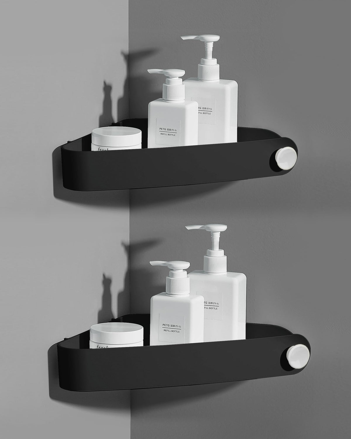 Sotfamily Plastic Shower Caddy Corner (for 90° Only), 4 Pack, Black