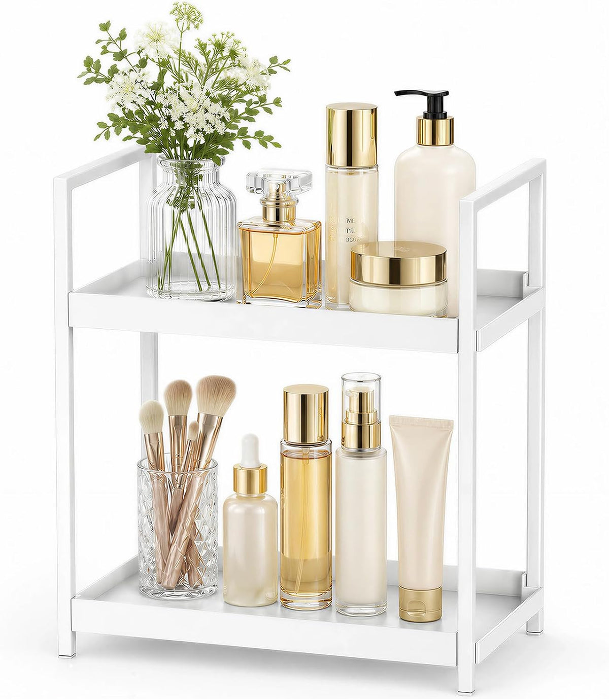 2 Tier Bathroom Counter Shelf Organizer for Skincare Makeup