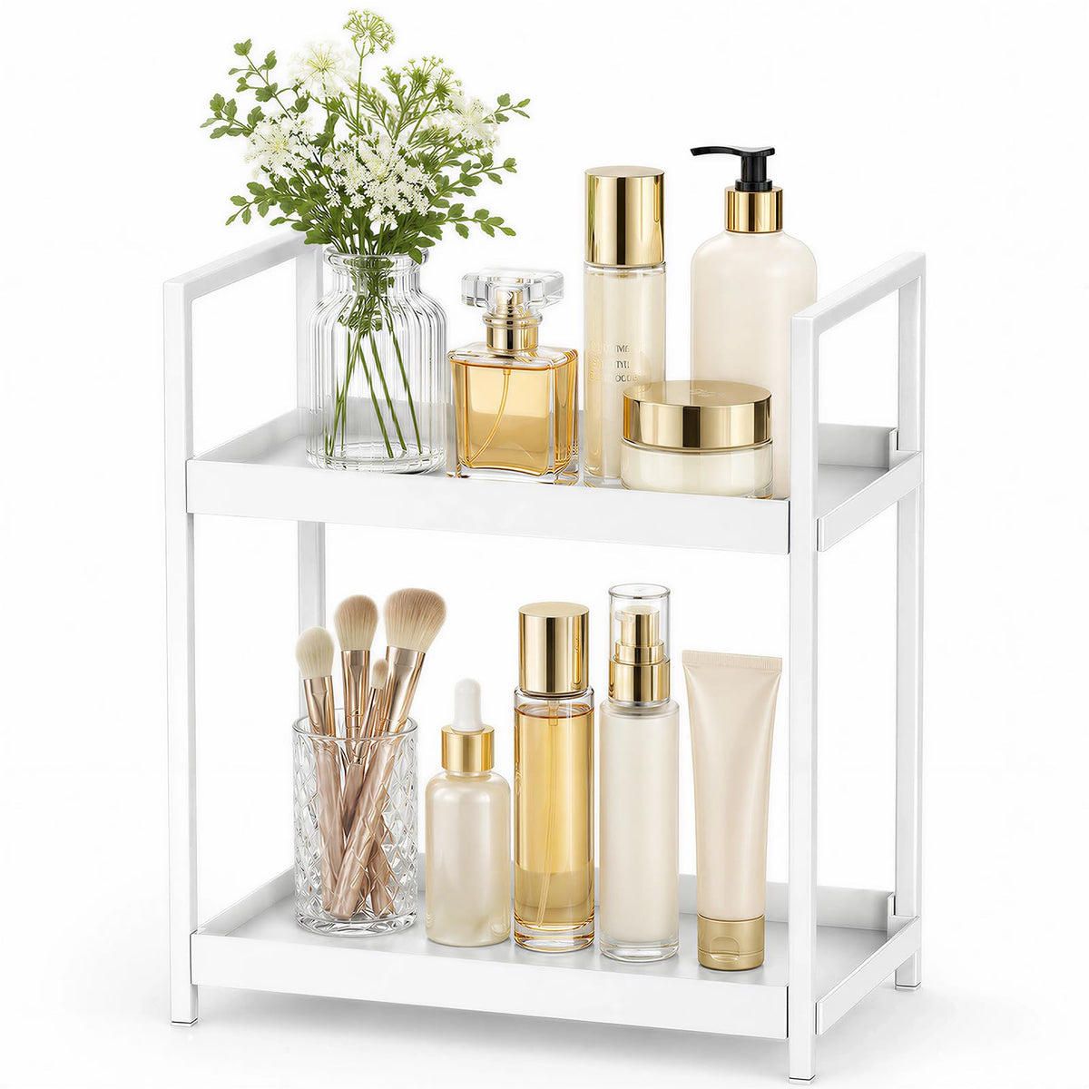 2 Tier Bathroom Counter Shelf Organizer for Skincare Makeup