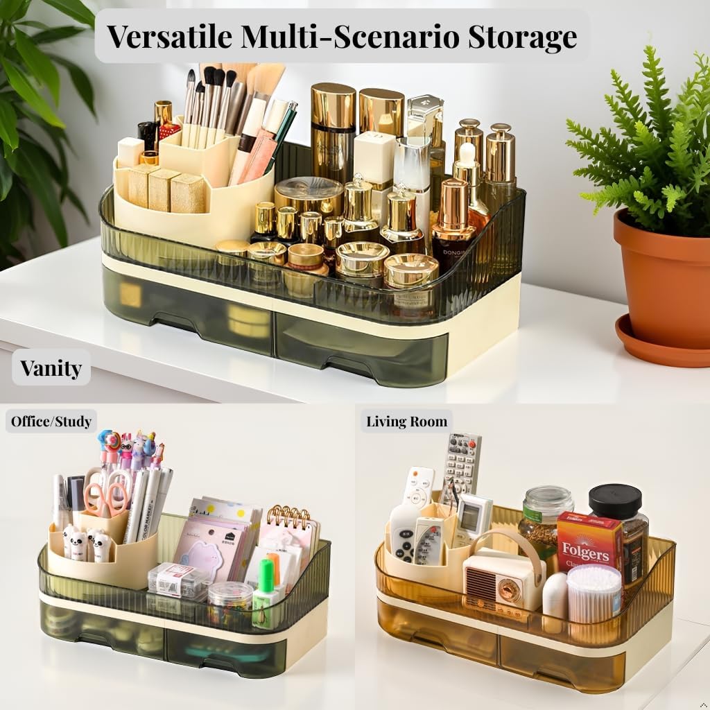 Makeup Organizer Countertop with Dual Drawers
