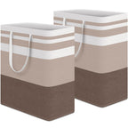 HomeHacks 2 Pack Large Laundry Baskets, Laundry Hampers Bags (Grey 75Lx2)