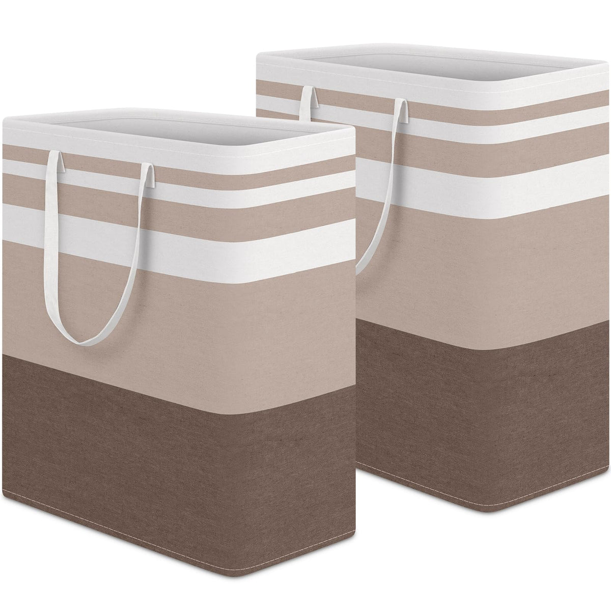 HomeHacks 2 Pack Large Laundry Baskets, Laundry Hampers Bags (Grey 75Lx2)