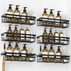 WOWBOX 2 Pack Adhesive Shower Caddies, No Drill Bathroom Shelves, Large