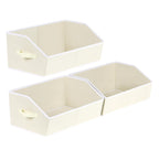 Homsorout Closet Organizers Bins 6 Packs - Large Closet Shelf Organizer with Handles, Fabric Trapezoid Storage Bins, Collapsible Storage Cubes for Clothes, Towels, Light Gray