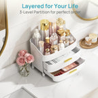 Vtopmart 3-Tier Skincare Makeup Organizer with Drawers, White