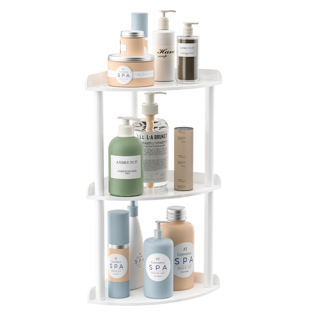 Sezanrpt 2 Tier Countertop Corner Organizer Shelf 7x7x8 Inch, Acrylic Bathroom Organizer Corner Shelf for Countertop, Clear Vanity Storage Organizer for Skincare, Cosmetics, Perfume