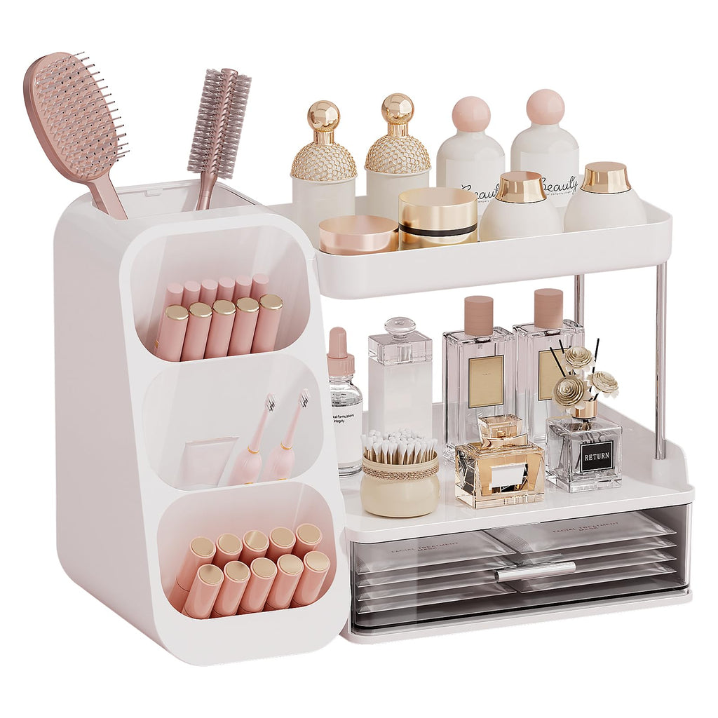 UFORU Makeup Organizer Countertop with Brush Holder for Vanity Bathroom