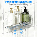 CGBE 5-Pack Adhesive Shower Caddy Set, No-Drill Bathroom Shelves