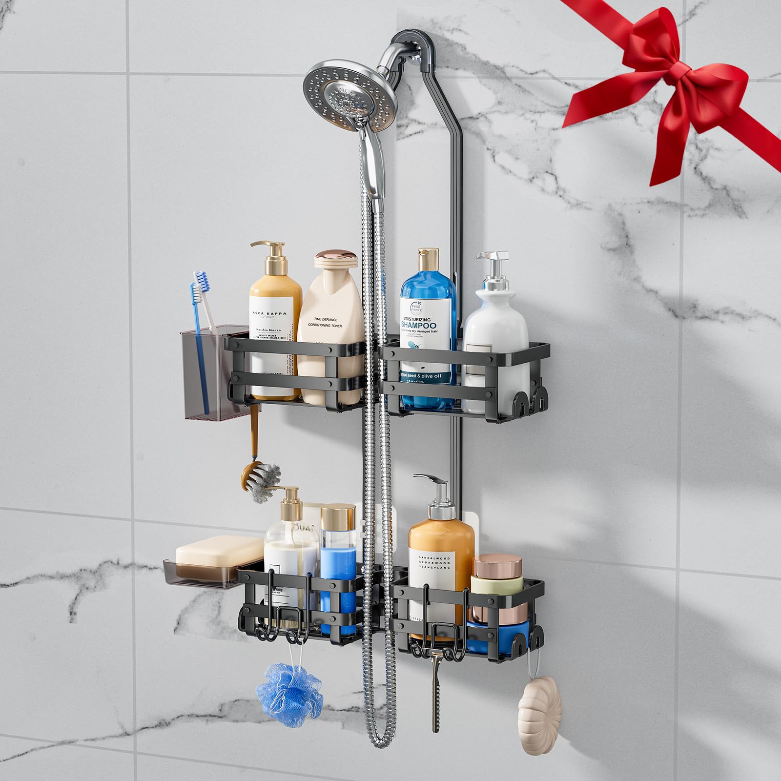 Aluminum Shower Caddy Hanging,Shower Caddy, Never Rust Shower Organizer