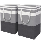 HomeHacks 2 Pack Large Laundry Baskets, Laundry Hampers Bags (Grey 75Lx2)