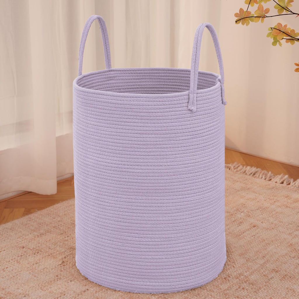 JMvicyroam 60L Cotton Rope Laundry Basket Hamper, Brown