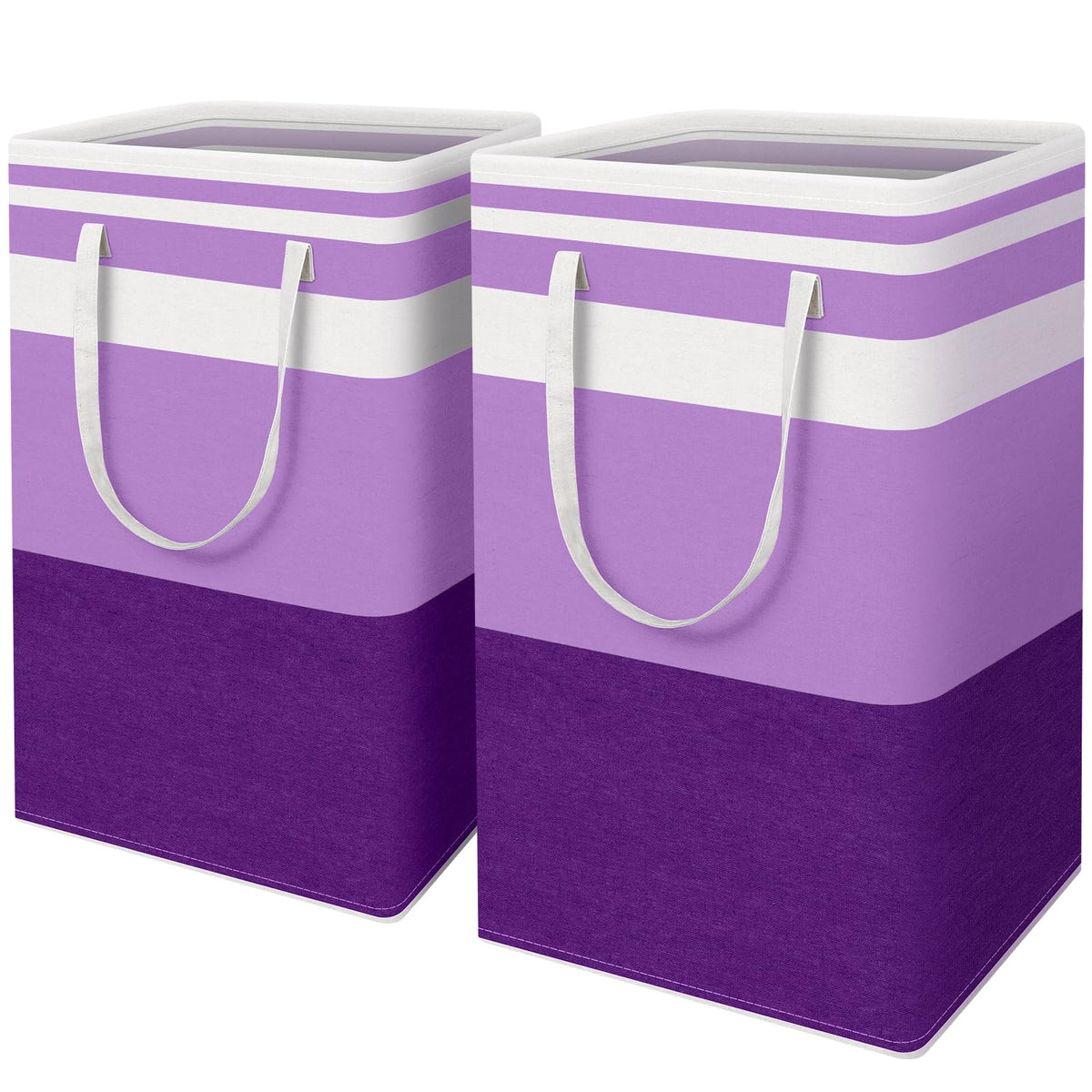 HomeHacks 2 Pack Large Laundry Baskets, Laundry Hampers Bags (Grey 75Lx2)