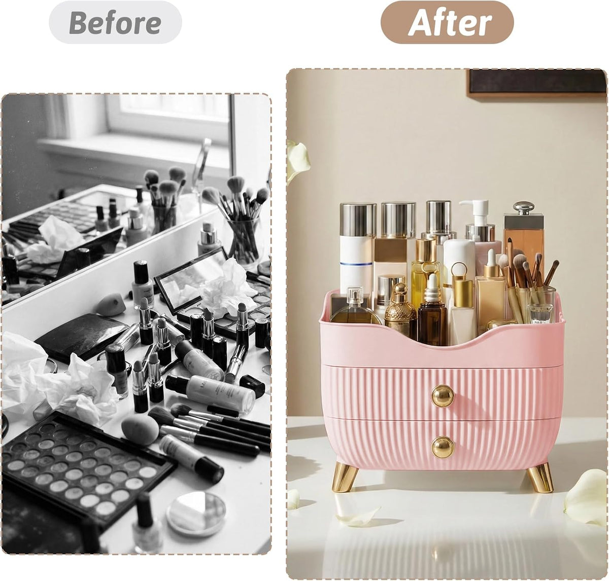 Makeup Organizer Countertop, Large Capacity Skincare Organizer for Vanity