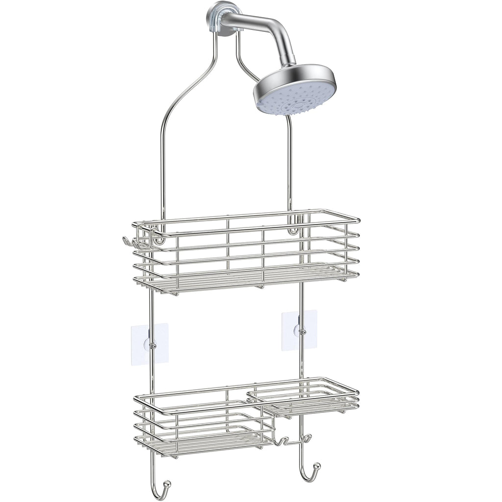 SMARTAKE Hanging Shower Head Caddy, Shower Shelf Organizer, Silver
