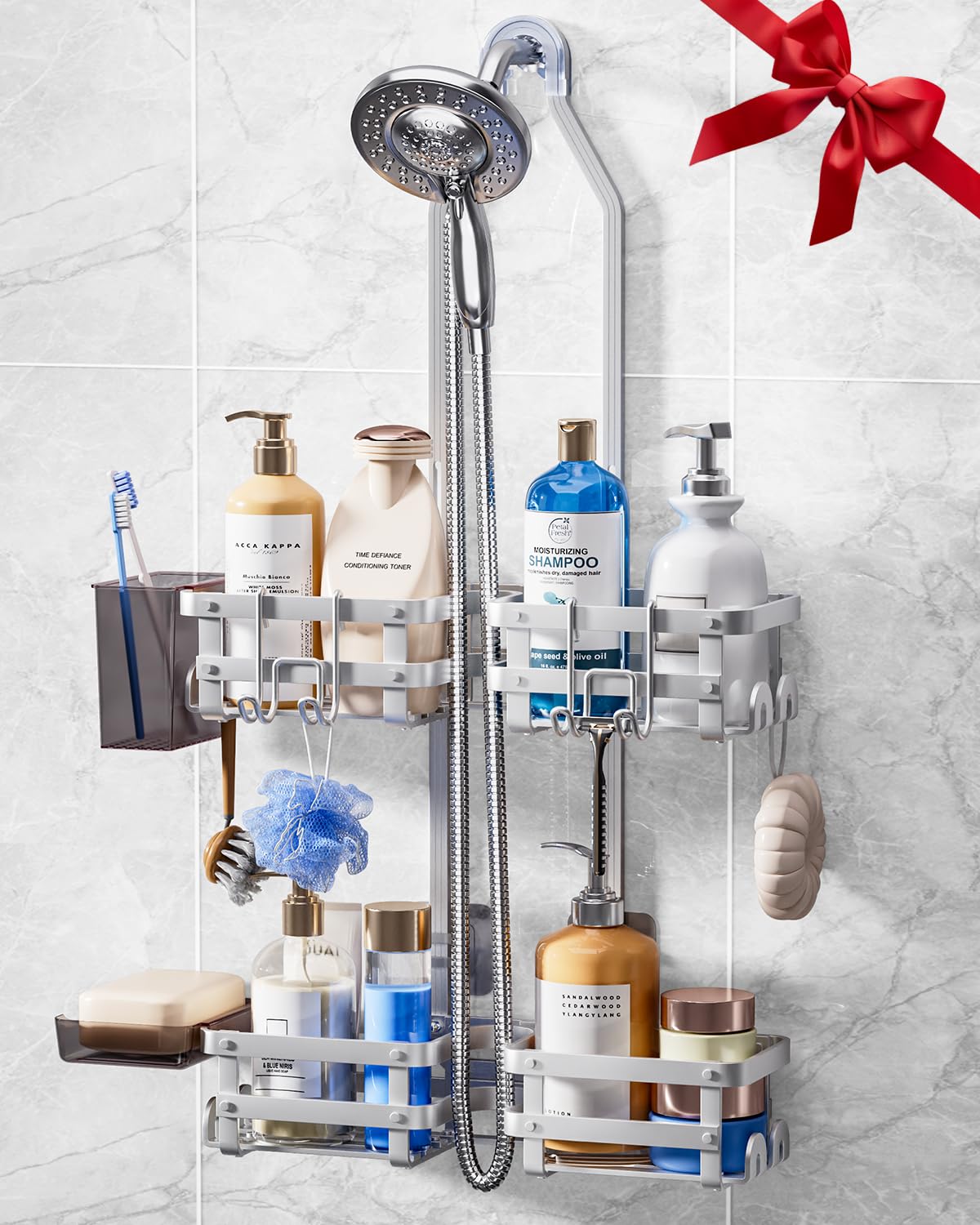 Aluminum Shower Caddy Hanging,Shower Caddy, Never Rust Shower Organizer