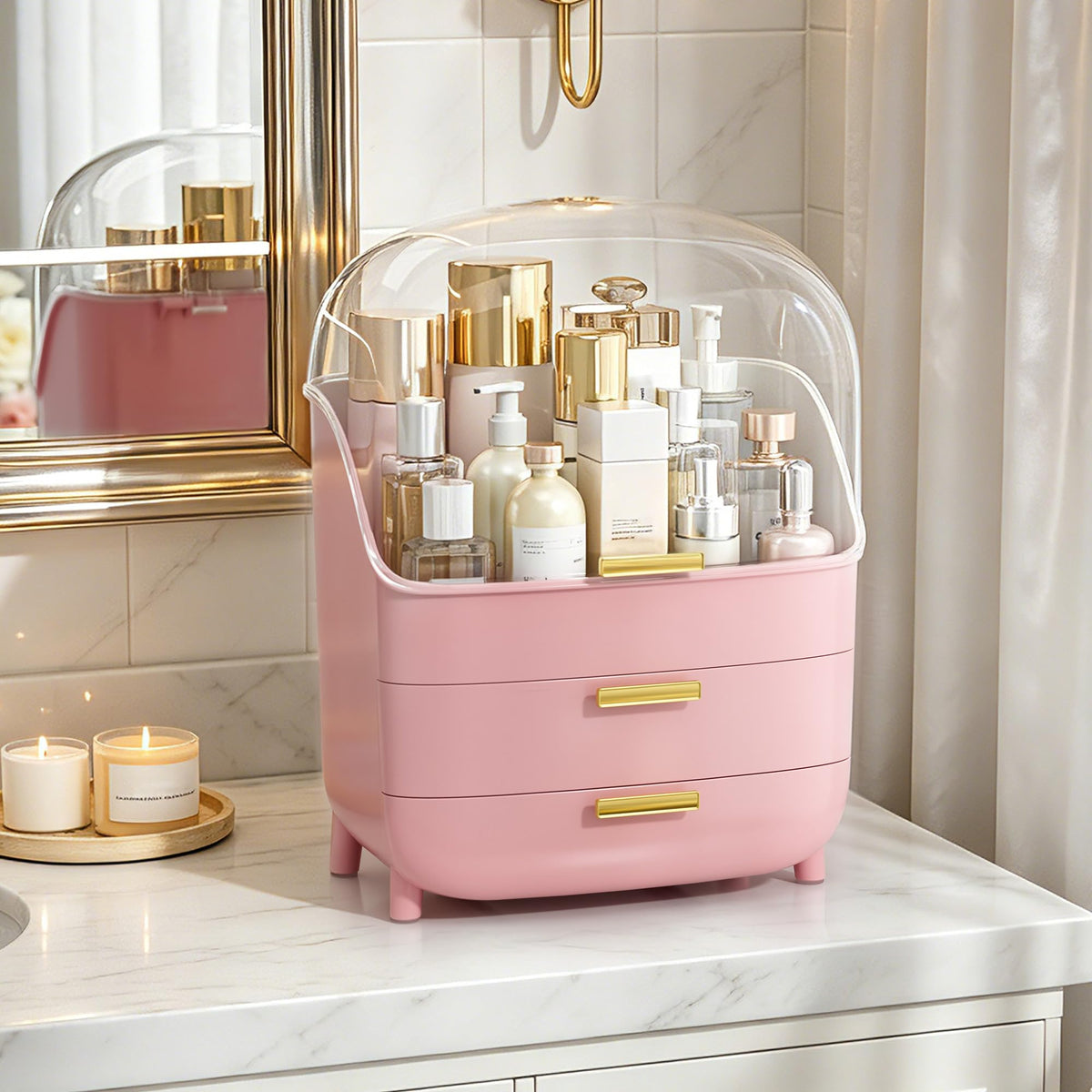 Vtopmart 3-Tier Skincare Makeup Organizer with Drawers, White