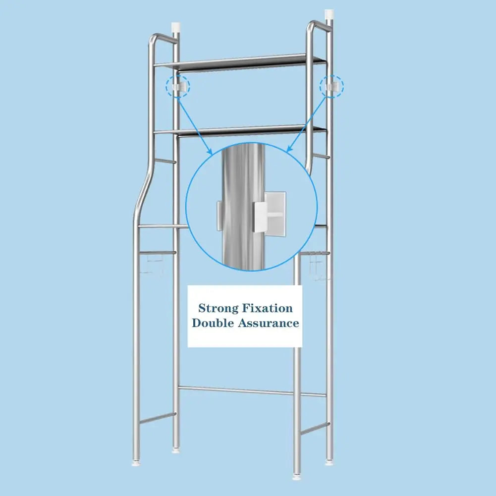 Gaomon Iron/Steel Freestanding Over Toilet Storage Rack - 1 Unit Small-Space Bathroom Organizer with Towel Hooks, Built-In TP Holder, Removable Bathroom Organizing Accessories, Space-Saving Restroom Shelf