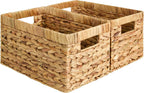 StorageWorks Wicker Baskets, Wicker Storage Baskets for Shelves, 2-Pack