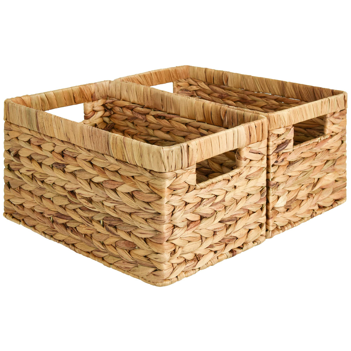 StorageWorks Wicker Baskets, Wicker Storage Baskets for Shelves, 2-Pack