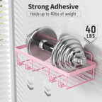 Liuoud 5 Pack Shower Caddy for Inside Shower, Pink Bathroom Decor Set