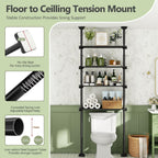 Over The Toilet Storage Shelf No Drill 4-Tier Adjustable Bathroom Organizer