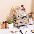 Sorbus Makeup Organizer, 7-Drawer Acrylic 2-Piece Set (Clear)