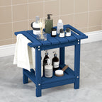 Plawdlik Shower Stool with Shelf, HDPE Weather‑Resistant Shower Bench