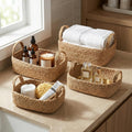 Beautiful Storage Basket Set of 4 - Natural Jute Rope Baskets for Shelves