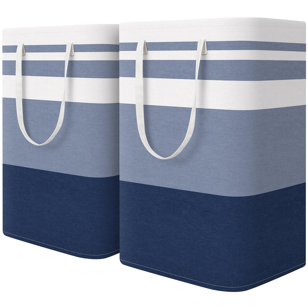 HomeHacks 2 Pack Large Laundry Baskets, Laundry Hampers Bags (Grey 75Lx2)