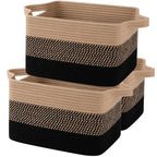OIAHOMY Cotton Rope Storage Baskets for Organizing Gradient Yellow 3-Pack