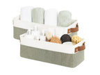 StorageWorks Narrow Storage Bins, Long Baskets, Brown and Beige, 2-Pack