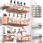 NESOMI 7-Pack Shower Caddy Adhesive,Stainless Steel Shower Organizer Shelf