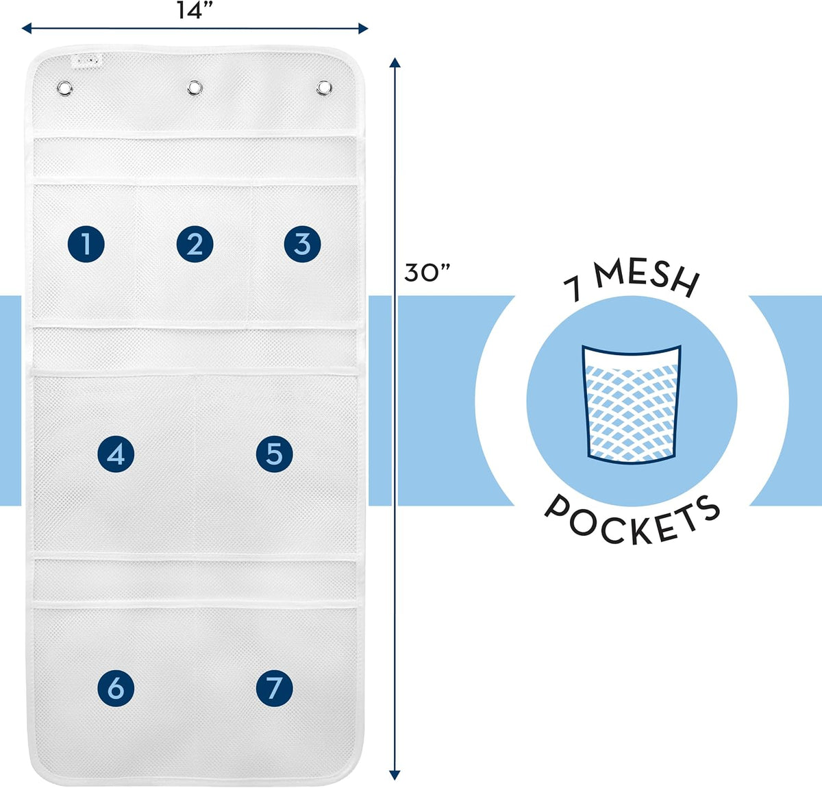 S&T INC. Shower Organizer and Caddy, 2 Pack, 14" x 30", White