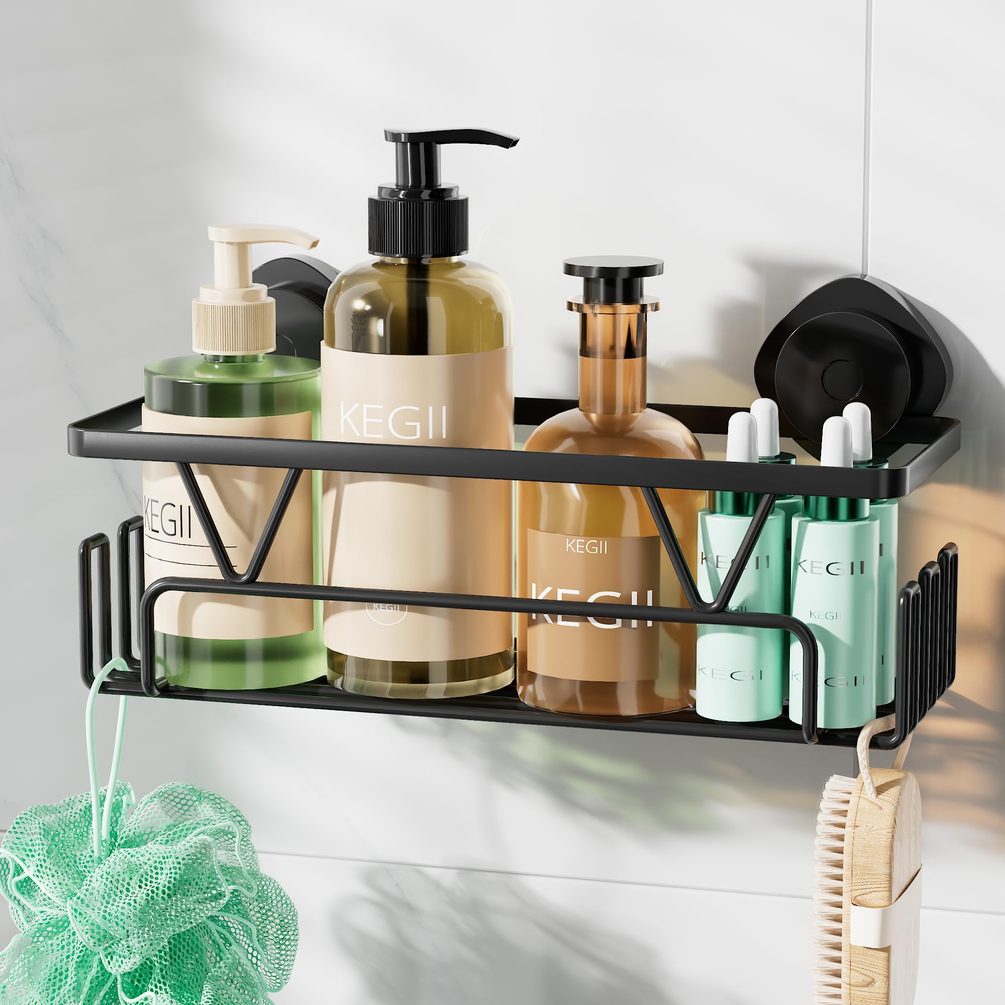 KEGII Shower Caddy Suction Cup Shower Organizer No Drill Bathroom Storage