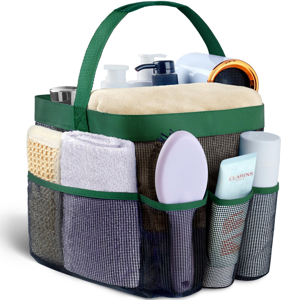Mesh Shower Caddy Portable - 9 Pockets for College Dorm Room Essential