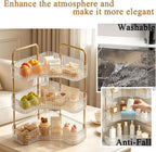 3-Tier Corner Bathroom Organizer, Skincare Vanity Counter Shelf Clear