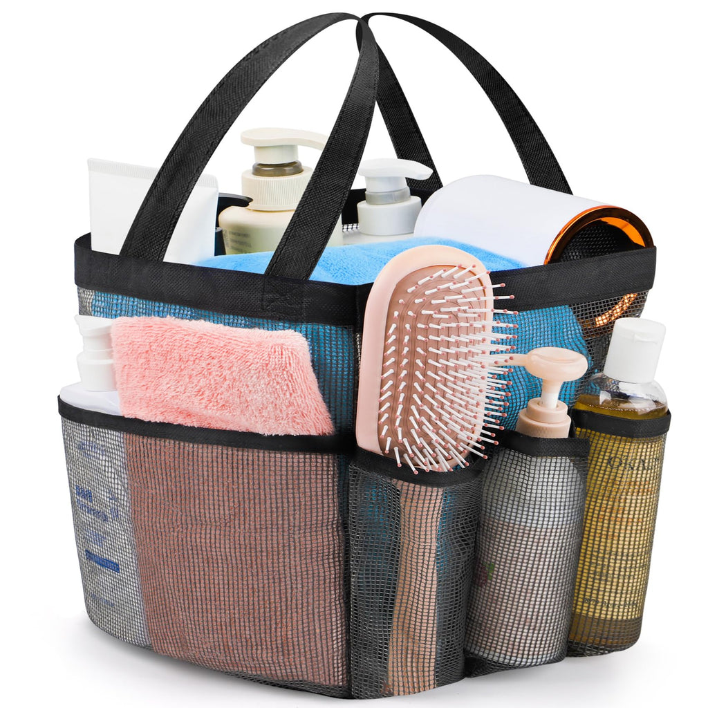 Mesh Shower Caddy Portable - 9 Pockets for College Dorm Room Essential