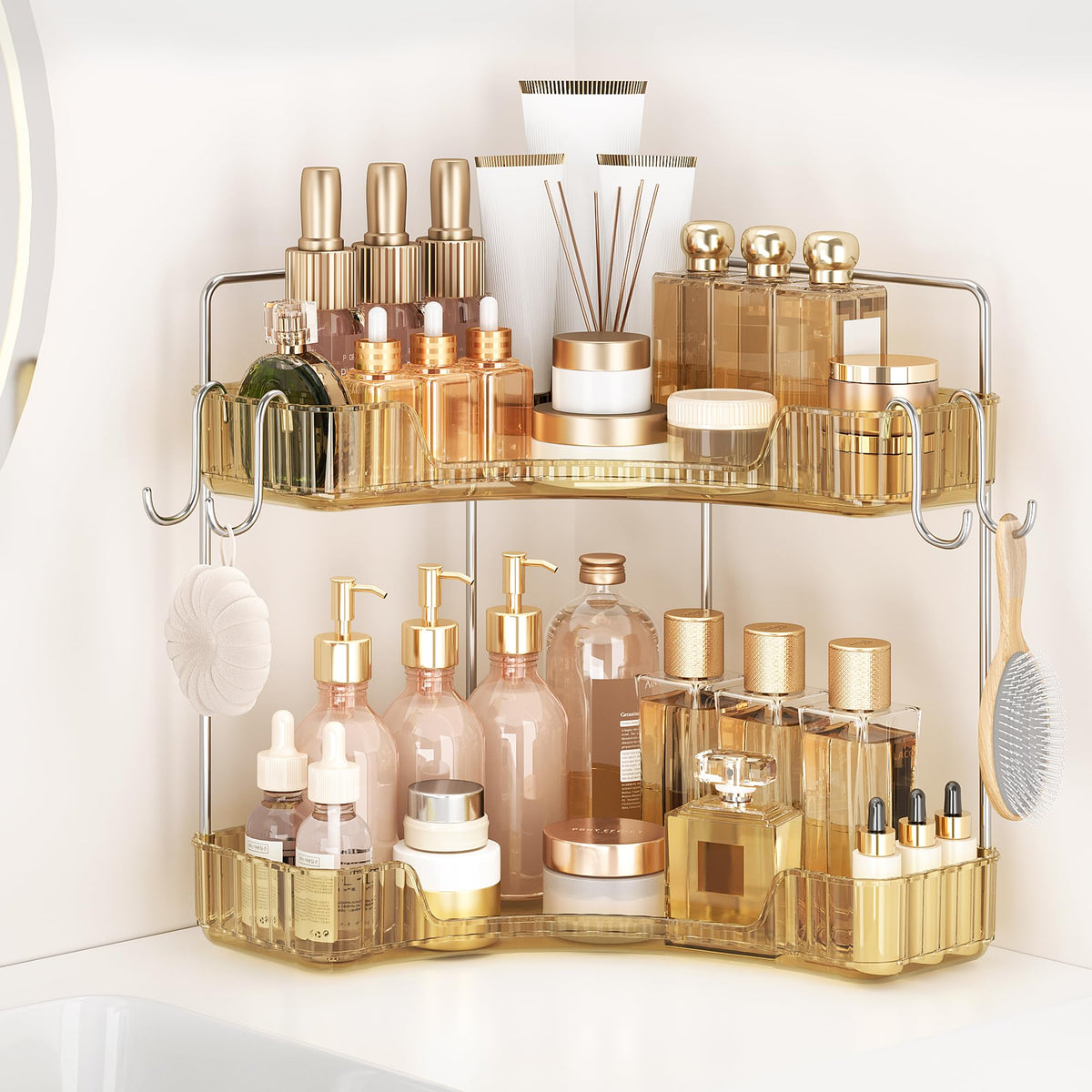 Corner Bathroom Counter Organizer 3-Tier Bathroom Organizer