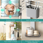 Adjustable Shower Caddy Hanging Over Shower Head, Storage Organizer Rack