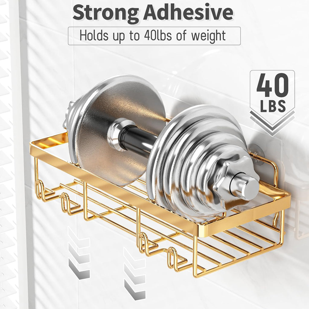 Liuoud 5 Pack Shower Caddy for Inside Shower, Gold Bathroom Storage Decor