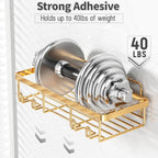Liuoud 5 Pack Shower Caddy for Inside Shower, Gold Bathroom Storage Decor