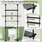 Over The Toilet Storage Shelf No Drill 4-Tier Adjustable Bathroom Organizer