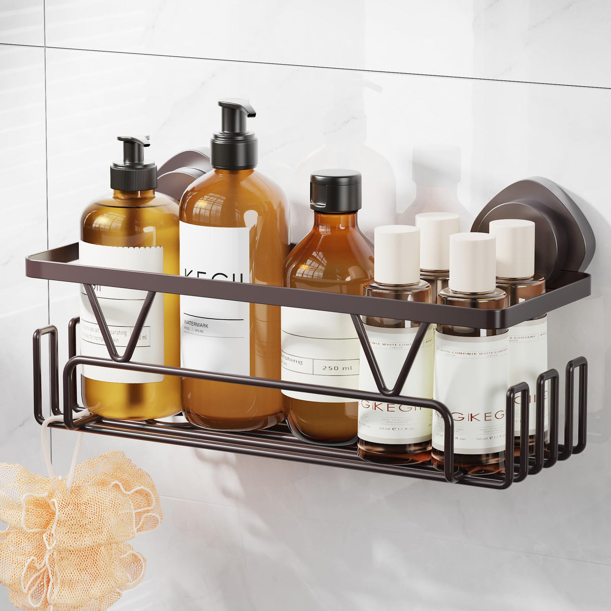 KEGII Shower Caddy Suction Cup Shower Organizer No Drill Bathroom Storage