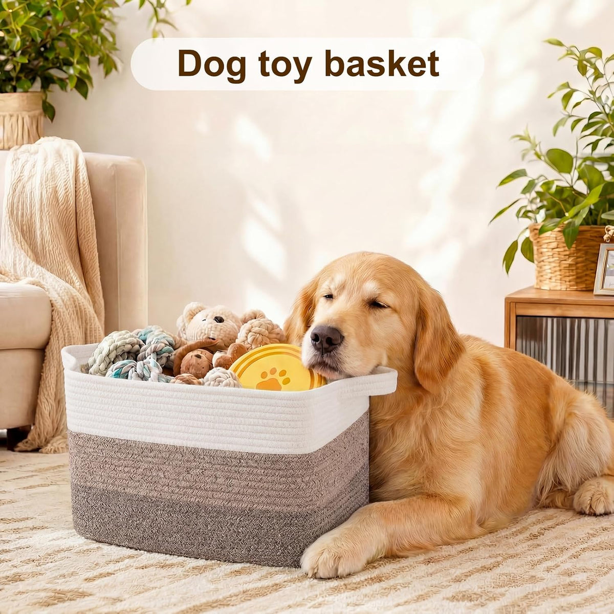 OIAHOMY Cotton Rope Storage Baskets for Organizing Gradient Yellow 3-Pack