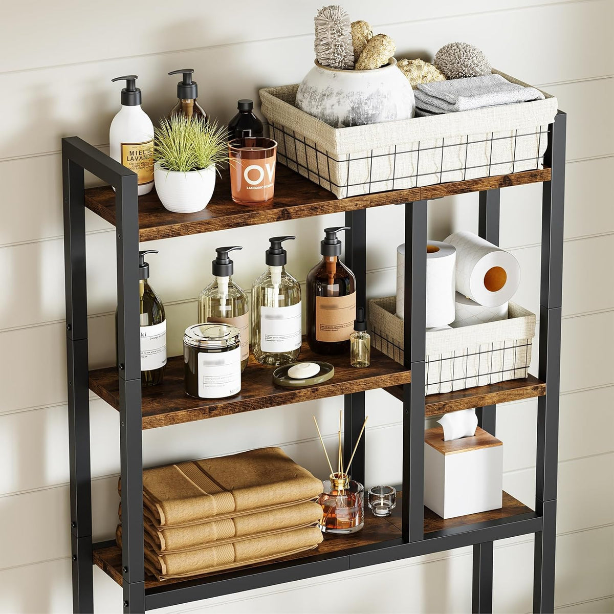 Asgolion Over-The-Toilet Storage Rack, 3-Tier Bathroom Shelves Over Toilet