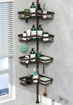 DAOYA Corner Shower Caddy Tension Pole 4 Tier Shower Caddy Organizer Black