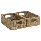 StorageWorks Wicker Baskets, Wicker Storage Baskets for Shelves, 2-Pack
