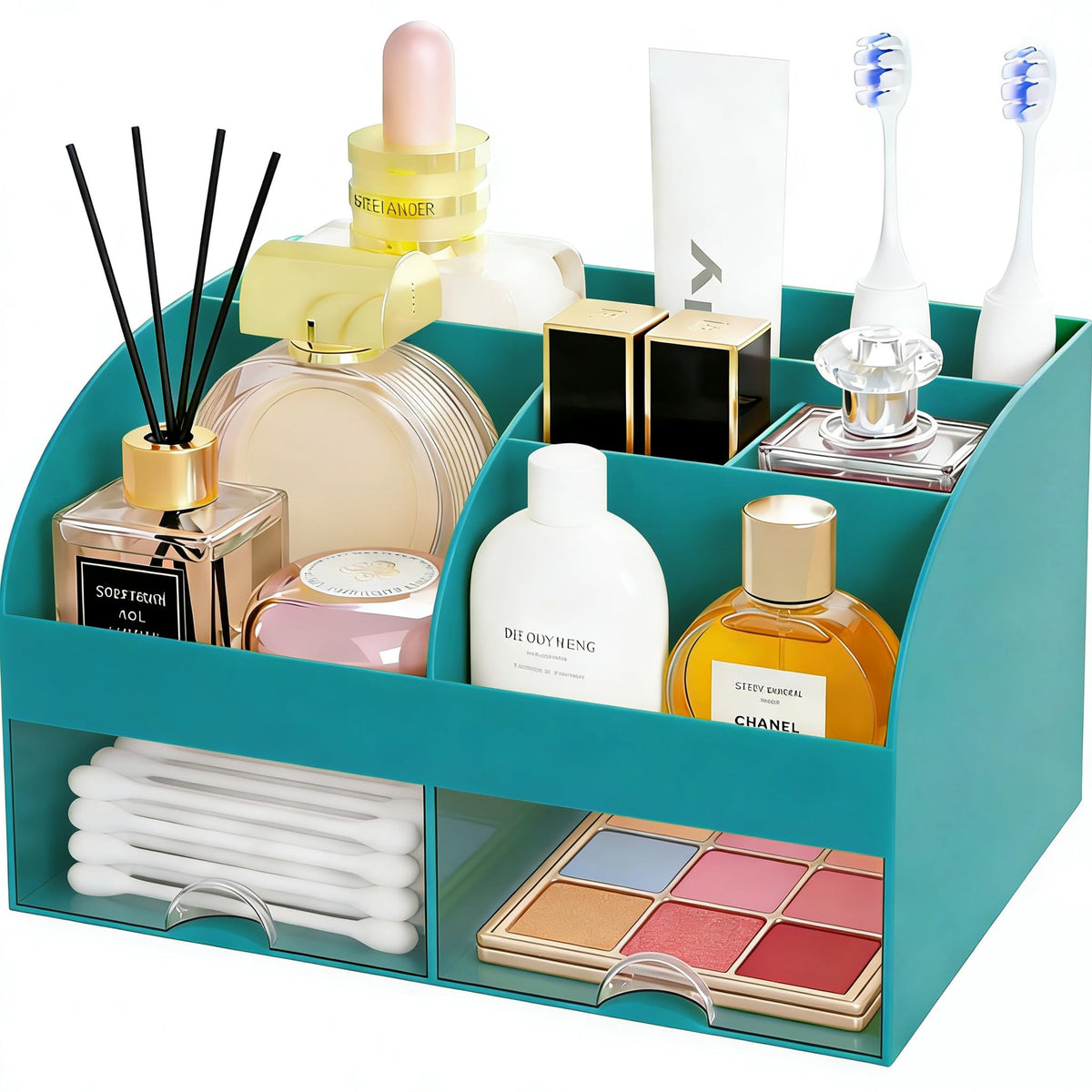 Makeup Organizer with 2 Drawers, Countertop Cosmetic Storage for Vanity